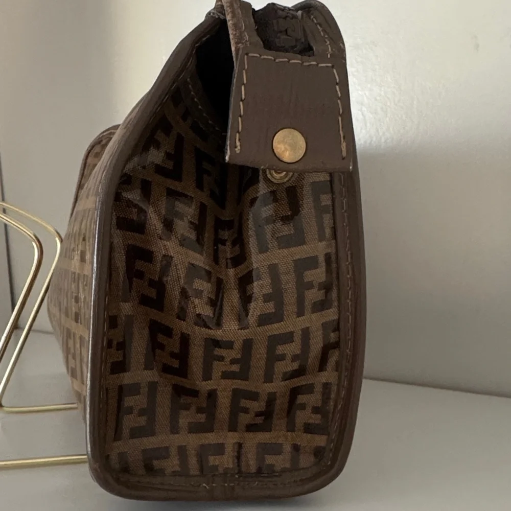 Authentic Fendi Tan Monogram Clutch/Pouch with COA - Picture 3 of 12